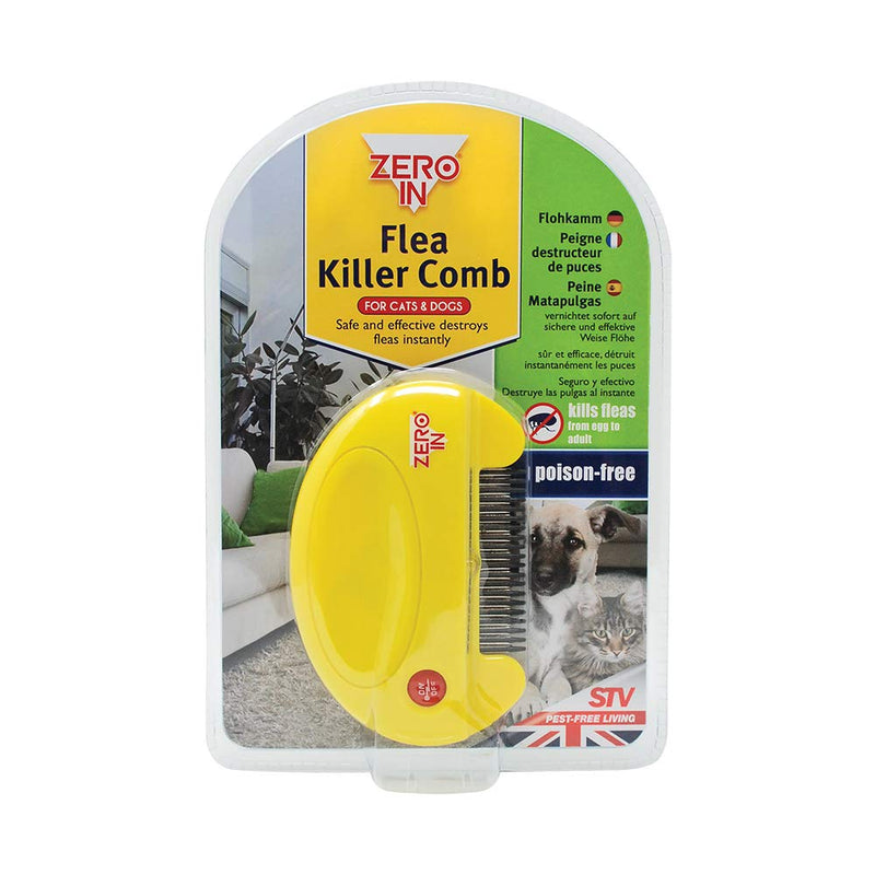 Zero In Flea Killer Comb (Poison-Free, Electric Flea and Tick Comb for Use on Cats and Dogs) - PawsPlanet Australia