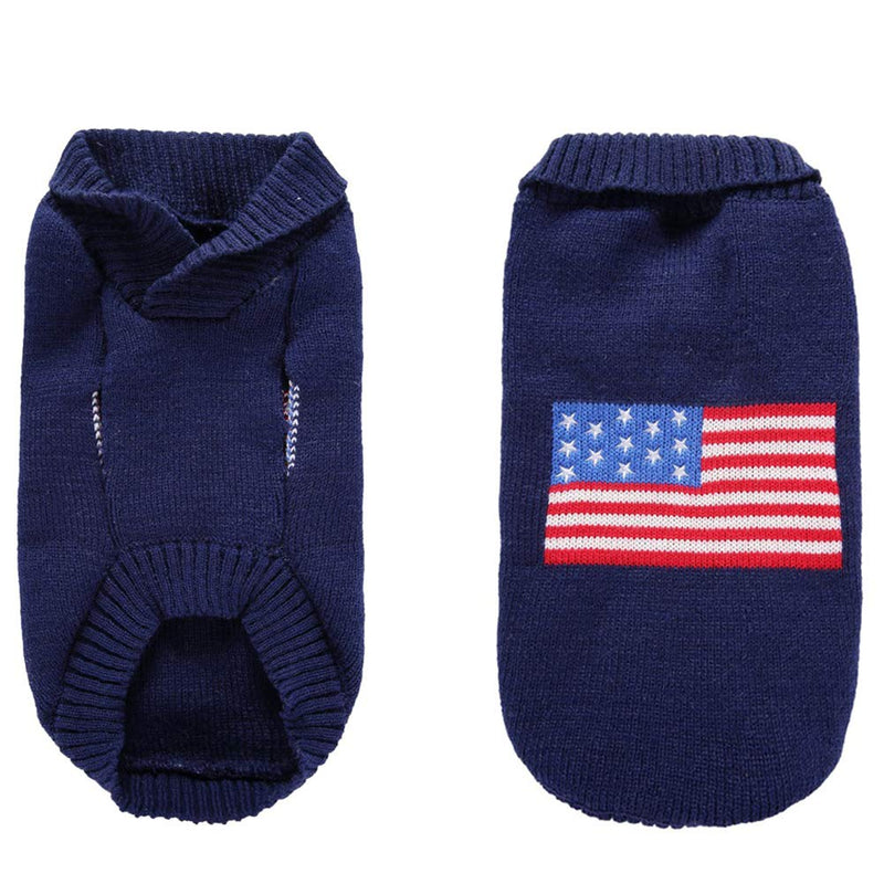 [Australia] - Cuteboom Dog America Flag Sweater Pet Christmas Winter Jumper Puppy Holiday Warm Coat for Small to Large Dogs L 