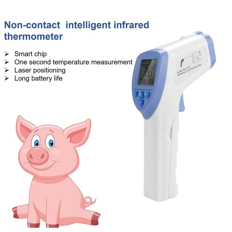 DAUERHAFT High Precision Veterinary Infrared Thermometer Blue Non-Contact Digital Thermometer for Pig Sheep Horse Dog - PawsPlanet Australia