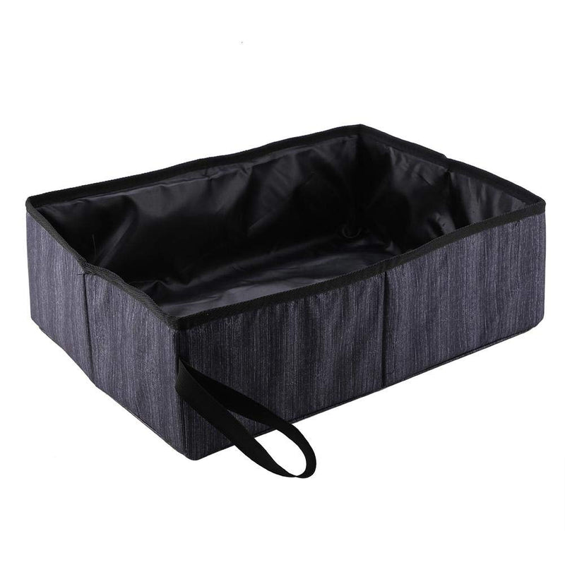 Foldable Cat Litter Box Portable Waterproof Pet Litter Boxes Cat Litter Tray Ketty Litter Pan for Home Outdoor Travel Camping Home Use (Black) Black - PawsPlanet Australia