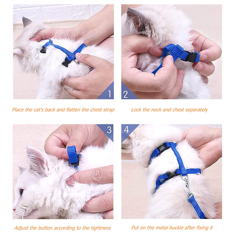 Morices 2 Pack Cat Harness and Leash, Adjustable Comfortable Nylon Pet Strap Collar with Leash, Escape Proof Safety Rope Leads Chest Strap for Kitten Puppy Rabbits Walking Training (Black & Red) Black+Red - PawsPlanet Australia