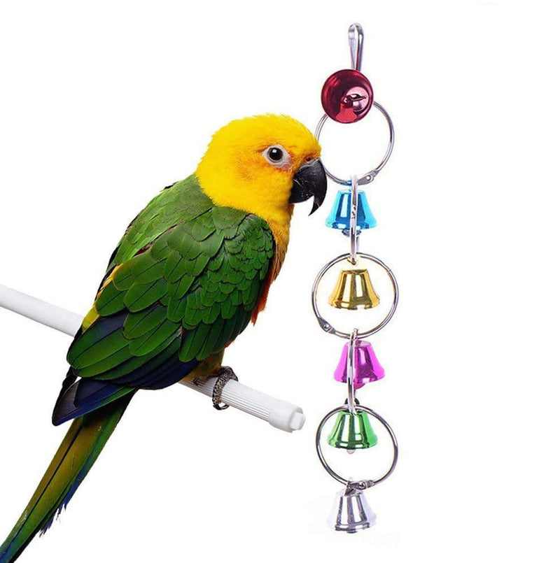 Wonninek 5 pcs Bird Parrot Toys Hanging Bell Pet Bird Cage Hammock Swing Toy Hanging Toy for Small Parakeets Cockatiels - PawsPlanet Australia