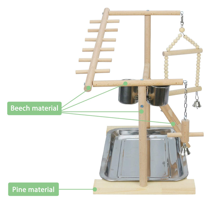 Fittoway Parrot Bird Playground Perch Bird Play Stand Parrot Playstand Natural Wood Bird Toys Gym Playground for Parrots Cockatiel Budgie - PawsPlanet Australia