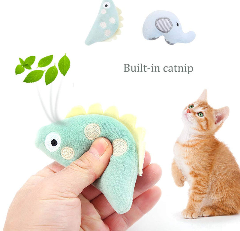 Greyoe Catnip Toys for Cats 6pcs Interactive Plush Cat Toys Animal Shape Catnip Chew Toy Cat Entertaining Toys Set Soft Plush Cat Pillow for Cat Kitten Teeth Cleaning Playing Chewing - PawsPlanet Australia