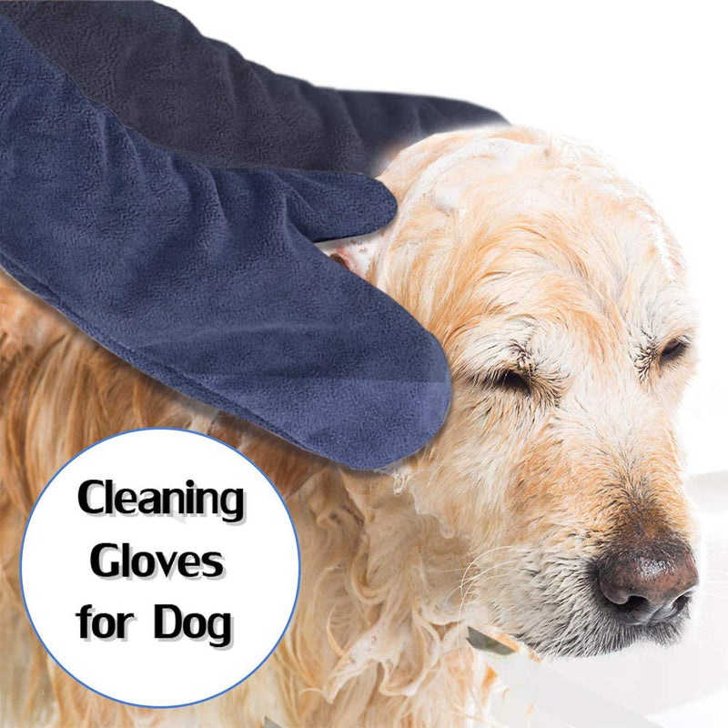 L7HWDP Dog Drying Mitts,Pet Cleaning Towel Glove Microfiber Material Absorb Moisture and Dry Pet Quickly Great for Drying Dog or Cat Fur Horse Foot Fur (Purple) Purple - PawsPlanet Australia
