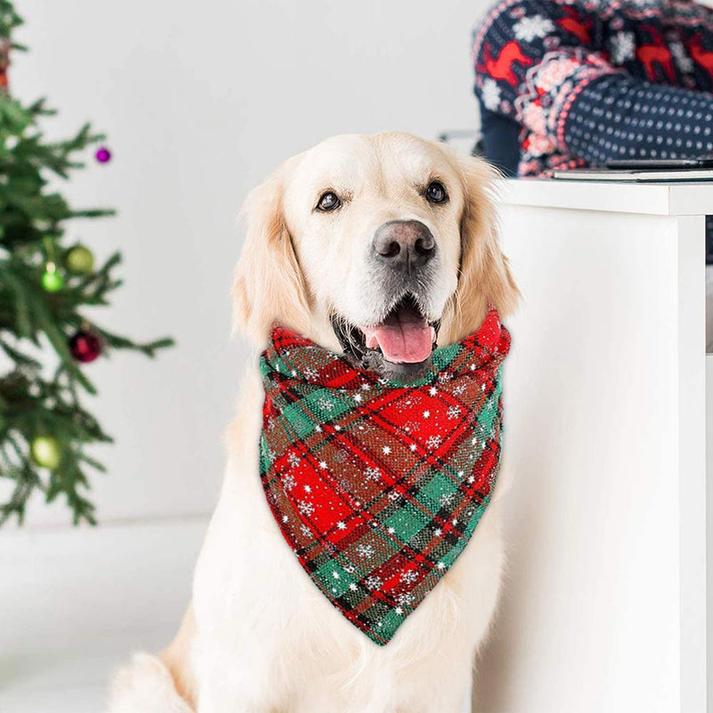 YNOUU 6 Pieces of Christmas Pet Turban Collar Washable Pet Triangle Scarf, Suitable for Puppies and Medium-Sized Cats and Dogs Pets - PawsPlanet Australia