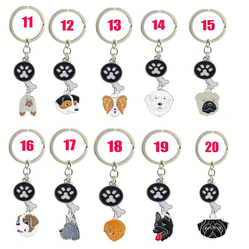Dog ID Tags Keychain, Pet ID Tags Lovely Metal Dog Keychain Puppy Paw Bone Small Dog Pendant German Shepherd - PawsPlanet Australia