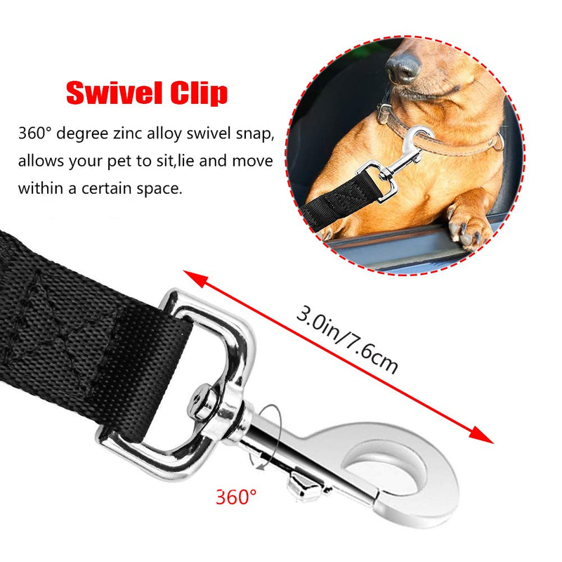 PaiLeWei Dog Seat Belt For Car, 2 Pack,Adjustable Dog Car Harnesses,With Elastic Nylon Bungee Buffer Dog Seatbelt, Dog Car Harness Lead Pet Dog Car Seat Belts,for Car Seat Belts Up to 30Kg Dog - PawsPlanet Australia