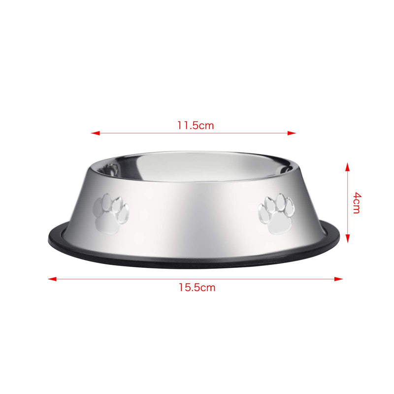 Zoiibuy 3 Piece Cat Bowl Stainless Steel Pet Bowls for Cats Anti-slip Non-spill Cat Food Water Bowl set Multifunctional Cat Feeding Bowls for Kitten Puppy Dog - PawsPlanet Australia