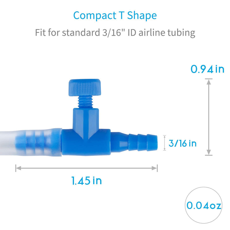 Pawfly 10 Pack Aquarium Control Valves Air Pump Single Way Blue Plastic Air Flow Control Regulator for 3/16" ID Tubing - PawsPlanet Australia