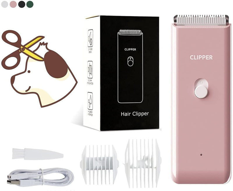 Sun YOBA Professional Dog Clipper, Electric Hair Clipper Grooming Set for Cat Pets, USB Rechargeable Wireless Quiet Hair Clipper for Dogs and Cats Trimmer (Rose) Pink - PawsPlanet Australia