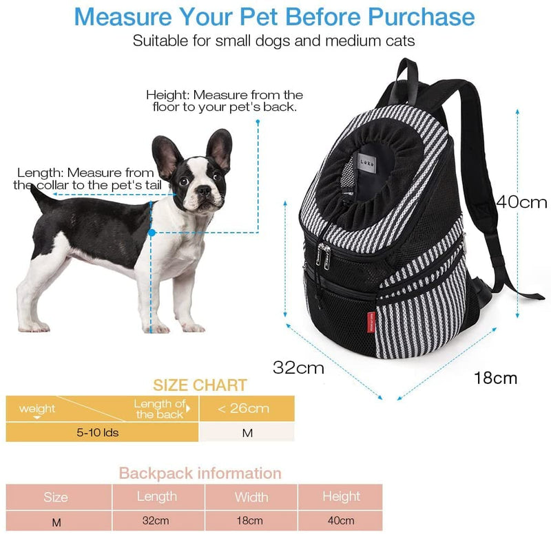 Lekesky Front Dog Carrier Backpack, Pet Carrier Bag with Head-Out Design and Breathable Mesh - PawsPlanet Australia