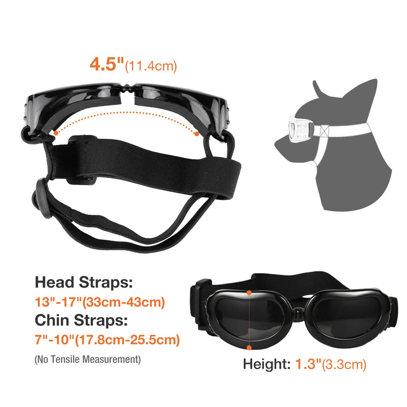 Enjoying Small Dog Goggles UV Protection Doggy Sunglasses Windproof Small Pet Glasses for Puppy Big Cat Eye Protective Black - PawsPlanet Australia