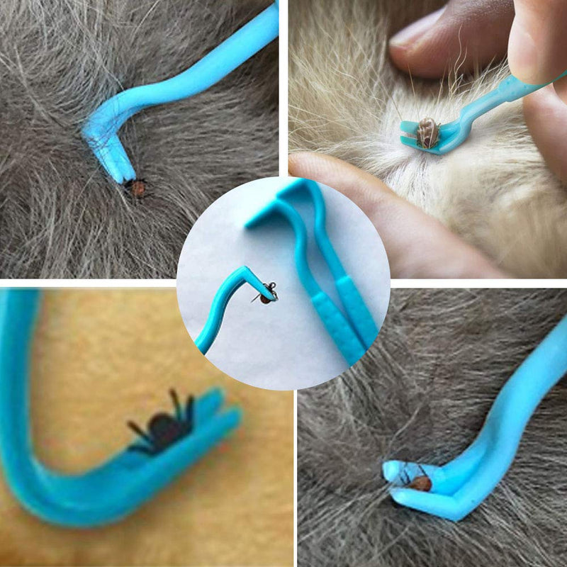 HUOHUOHUO Tick Hook Remover Removal Tool,Flea Tweezers Removal Tool,Tick Remover Kit for Dogs,Tick Remover Tweezers,Tick Remover for Cats,Flea Comb for Dog Grooming - PawsPlanet Australia