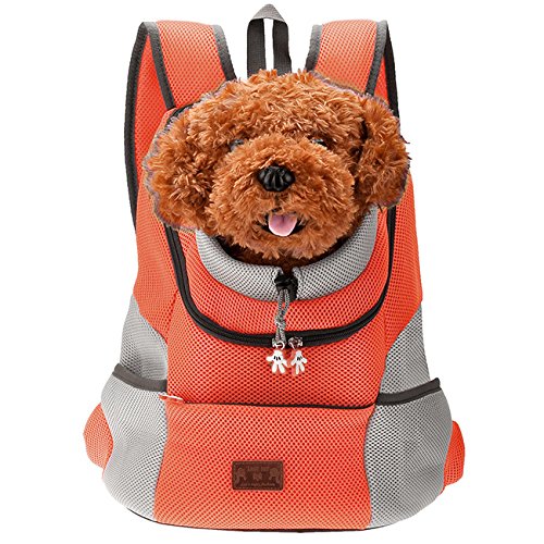 CozyCabin Latest Style Comfortable Dog Cat Pet Carrier Backpack Travel Carrier Bag Front for Small Dogs Carrier Bike Hiking Outdoor Medium Orange - PawsPlanet Australia