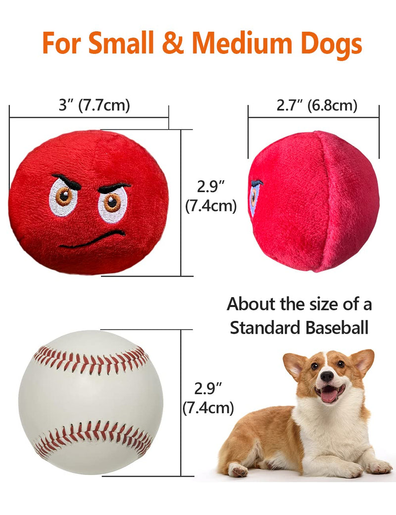 Dog Toys, 8 Pack Soft Stuffed Plush Balls Pet Chew Squeake Toy , Interactive Fetch Play for Small Medium Pets - PawsPlanet Australia