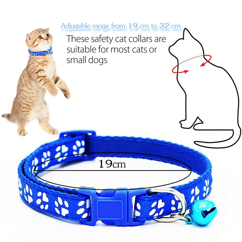 BETOY Cat Collar and Bell With Safety Quick Release Break Away Buckle, Suitable and Adjustable To Fit All Domestic Cats And Larger Kittens (12 pcs) with Bell- Adjustable 19-32cm - PawsPlanet Australia