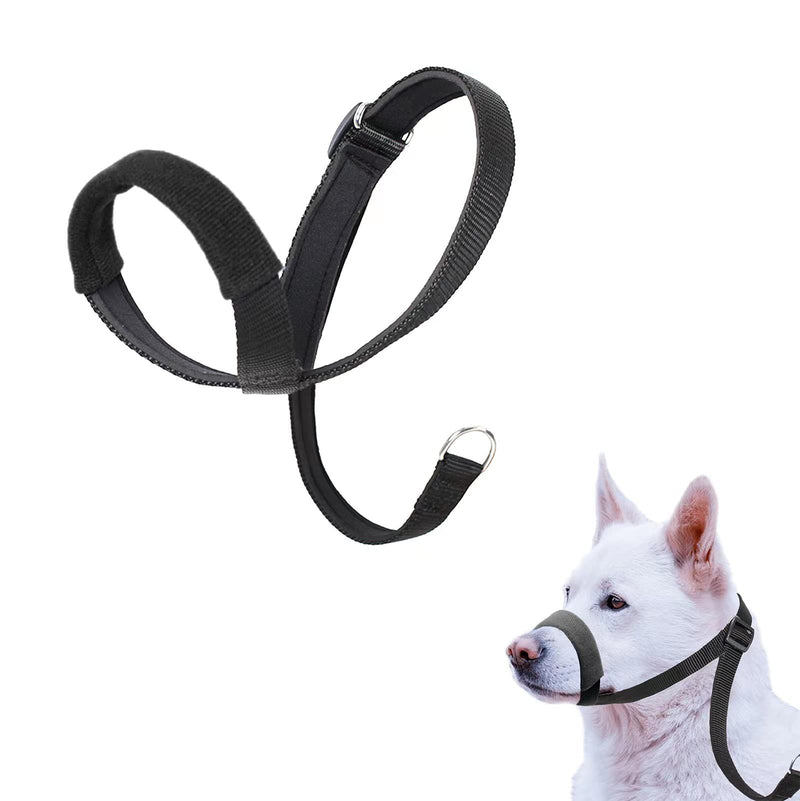Dog Head Collar One Clip Anti Pull Dog Head Halter with Movable Pad Adjustable Training Tool S Black - PawsPlanet Australia