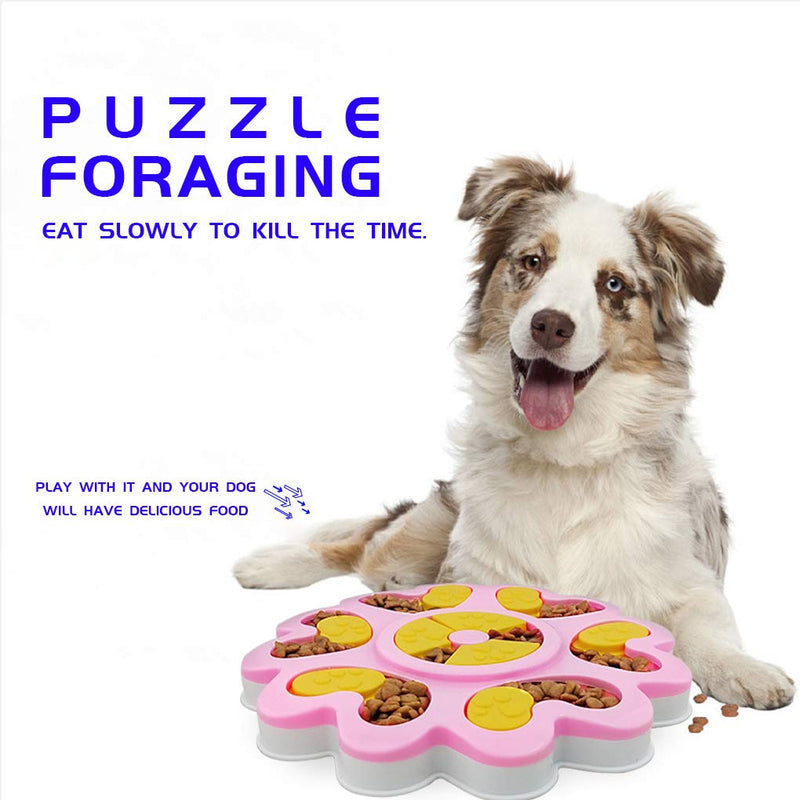 Dog Food Toy - Pet Smart Puzzle Interactive Toys, Improve IQ Dog Training Games Feeder, Bite-resistant Anti-slip Suitable for Young Pets, Slow Eating Dog Food Bowl Prevent Eating Too Fast (Pink) Pink - PawsPlanet Australia