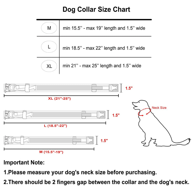 VOLJEE Adjustable Tactical Dog Collar, Military Training Dog Collar 1.5" Width Nylon Heavy Duty Metal Buckle with Handle for Medium and Large Dogs (Camo-L) L Camo - PawsPlanet Australia