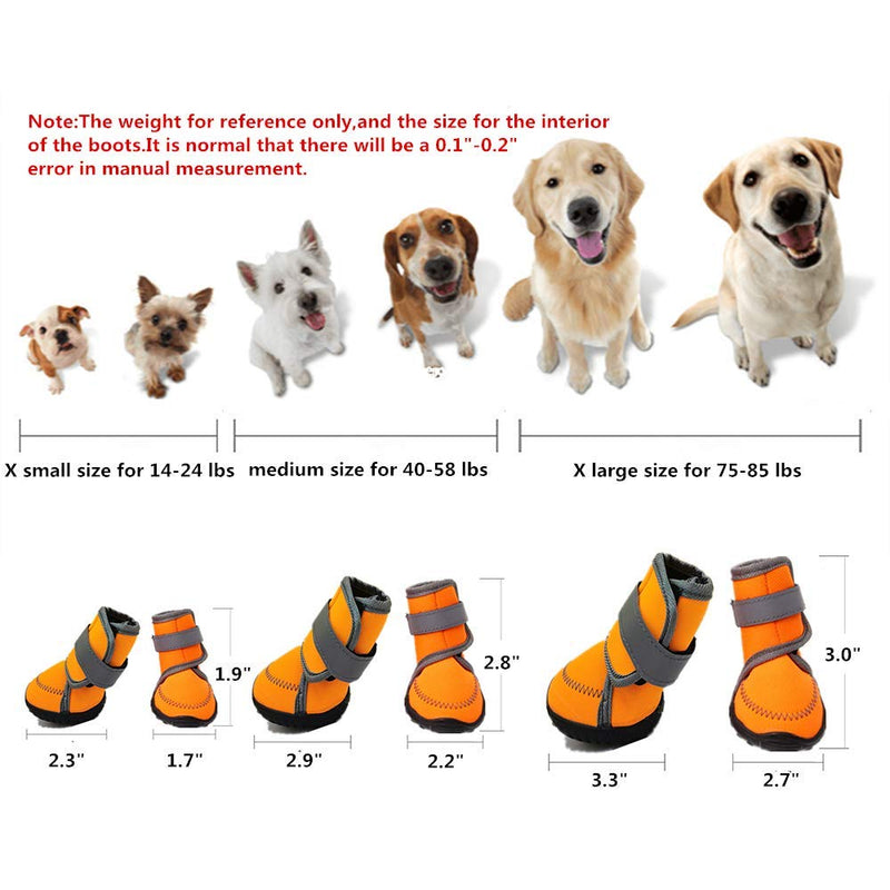 [Australia] - U/K Uwoll Dog Booties Shoes for hot Pavement Dogs paw Protection Puppy Winter Hiking Boots Soft Waterproof Anti-Slip Sole Protector 4Pcs Extra Small 