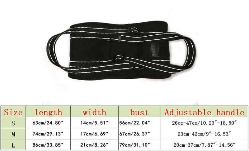 Dog Lift Harness Sling ACL Brace Limping Help Up Aid Veterinarian Approved for Cruciate Ligament Support,Canine Arthritis,Rehabilitation,Poor Stability,Joint Injuries,Mobility and Recovery - Black - S 63*14CM - PawsPlanet Australia