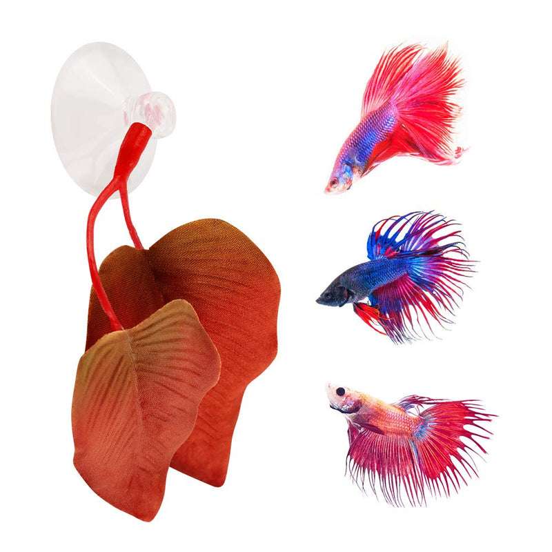 Abizoo 3 Pieces Betta Fish Leaf Silk Pad Bed Multicolor Double Leaves with Suction Cups Hammock for Betta Fish Plants - PawsPlanet Australia