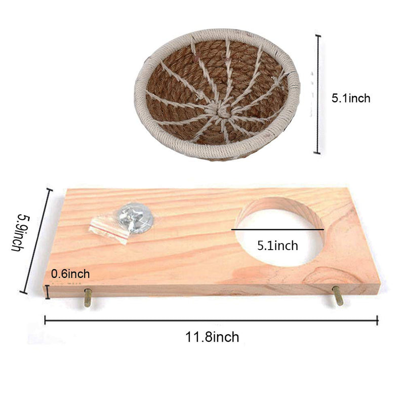 [Australia] - Canary Nest Pet Perch Cotton Rope Bird Breeding Wood Stand Platform for Small Animals Pigeon Parrot Parakeet Conure Budgie Gerbil Rat Mouse Chinchilla Hamster Cage Accessories Exercise Toy 