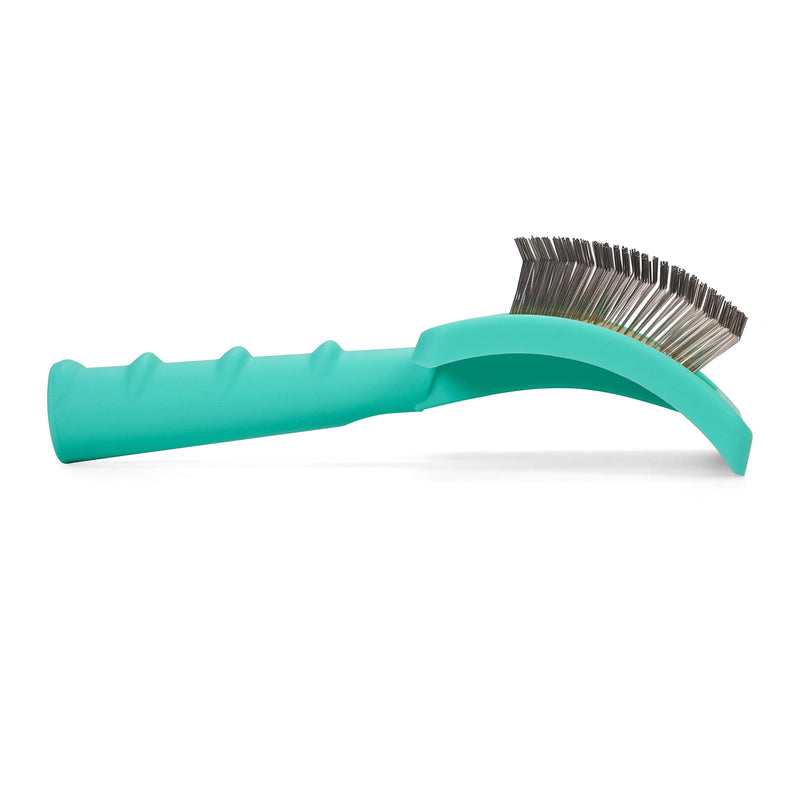Jelly Pet Universal Slicker Brush for Dogs, Remove Tangles and Dead Undercoat, Doodle Huskie Sheep Dog Golden Retriever German Shepherd, Firm Pins, Teal, Large Head (3 in x 4 in) - Pins (Firm) - PawsPlanet Australia