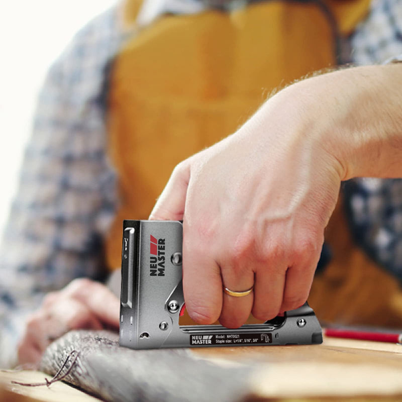 Hand stapler set - NEW MASTER hand stapler lighter with 1600 Tap 53 (8-10mm) staples, powerful stapler gun for carpentry, decoration, fastening - PawsPlanet Australia