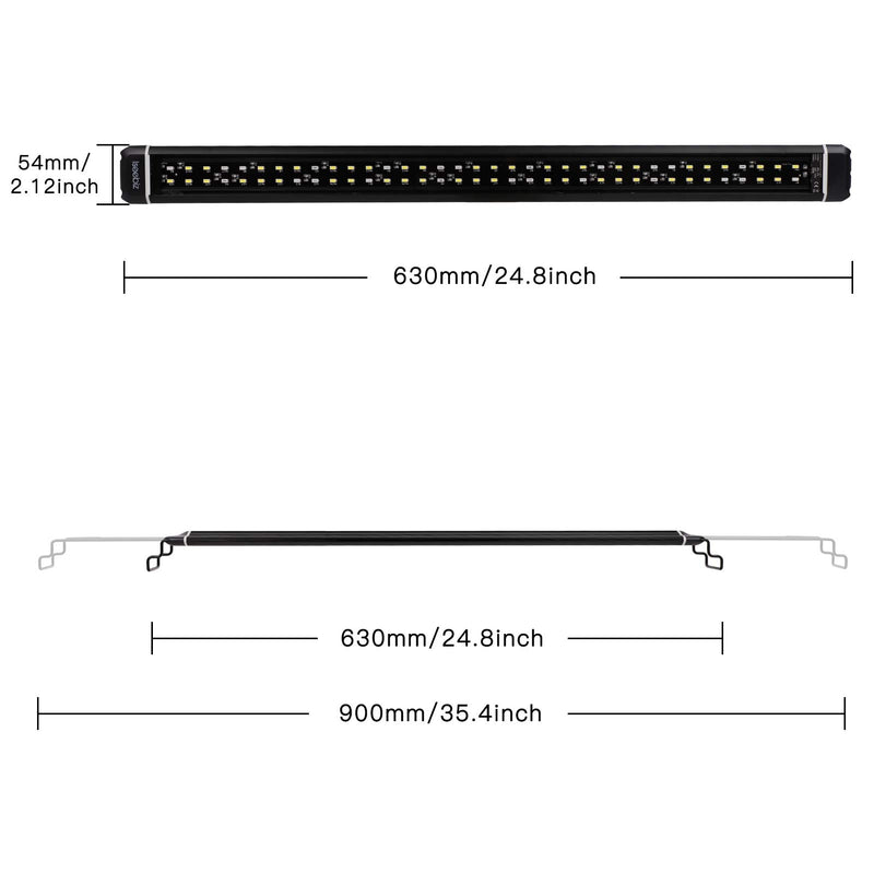 SEISSO Aquarium Light with Timer Control, Full Spectrum Fish Tank Light Auto On/Off with Extendable Brackets 42" 44" 46" 48" 50" Dimmable Light for Plants/Fish 25"-35" - PawsPlanet Australia