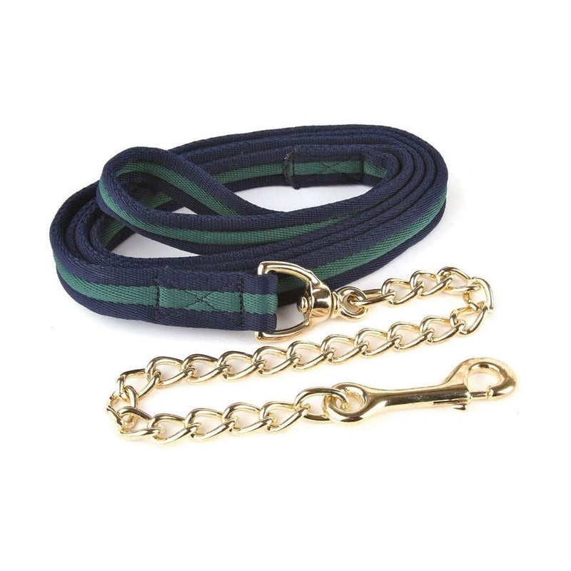 Hy Soft Webbing Lead Rein with Chain - Navy/Red - 2m - PawsPlanet Australia