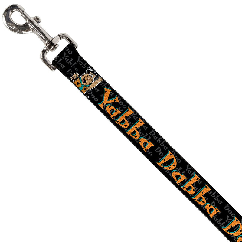 [Australia] - Buckle-Down Dog Leash Fred Face Pose Yabba Dabba Doo Black Gray Orange Available In Different Lengths And Widths For Small Medium Large Dogs and Cats 4 Feet Long - 1" Wide 