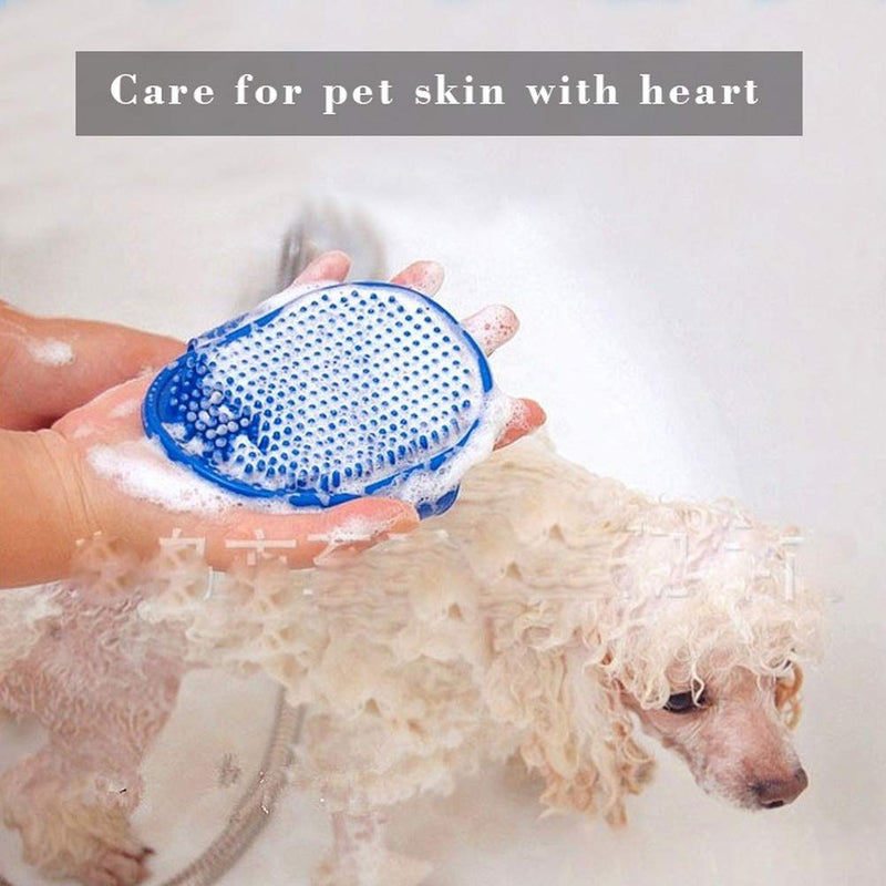 jlon 4 PCS Pet Bath Brush, Dogs Grooming Rubber Brush, Dog Soothing Massage Brush, Pet Shampoo Bath Brush for Long Short Haired Dogs and Cats - PawsPlanet Australia