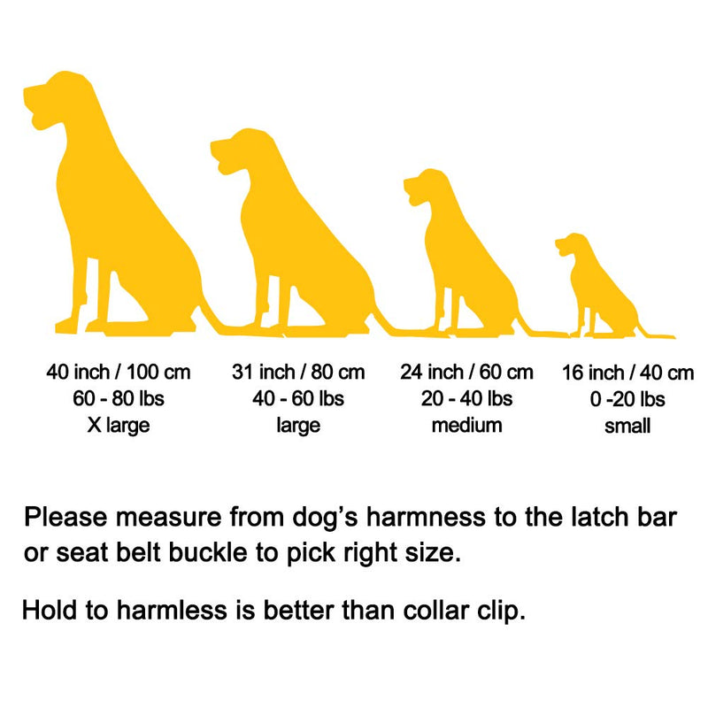 [Australia] - ACBungji Car Pet Dog Cat Seat Safety Belt Latch Buckle No-Chew Leash Restraint Harness Coated Stainless Steel Heavy Duty Isofix Connector Small Medium Large 31 INCH 