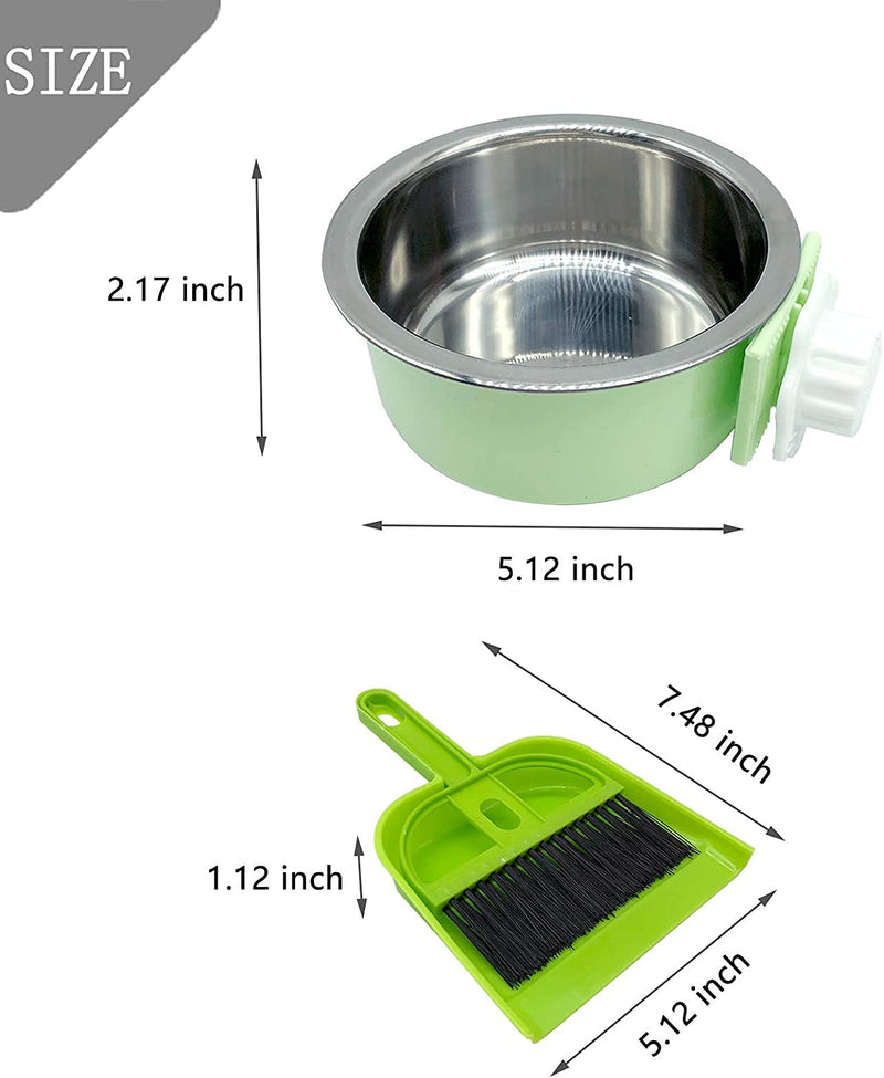 Tfwadmx Crate Dog Bowl Cat Removable Stainless Steel Food and Water Feeder Hanging Cage Bowls Coop Cup with Cleaning Set for Pet Puppy Bird Rat Guinea Pig Ferret Bunny Rabbit 2Pcs - PawsPlanet Australia