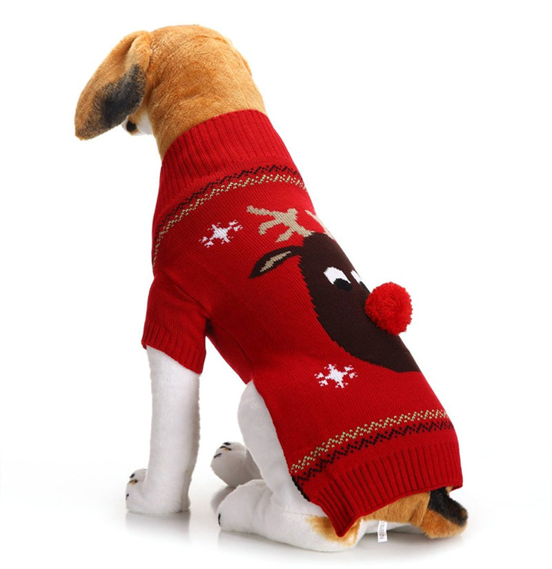 [Australia] - Xiaoyu Dog Sweater Pet Clothes for Dogs Christmas Reindeer XS Red 
