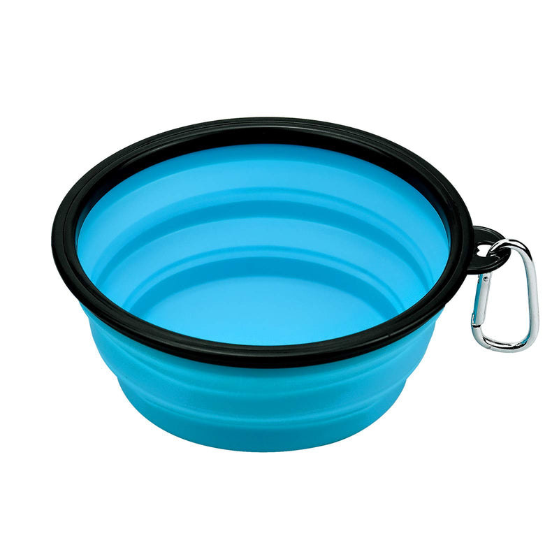 KARAA Large Collapsible Dog Bowls Foldable + Small Travel Dog Food Water Bowl with Carabiners for Feed Pet Dog Cat - 1000ml + 350ml - PawsPlanet Australia