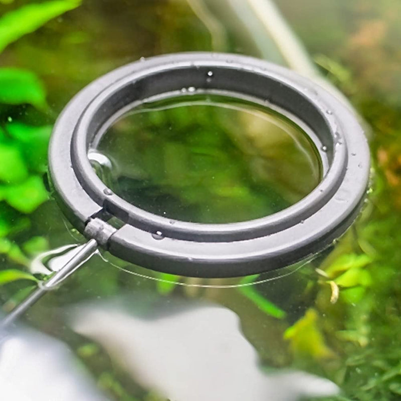 2 Pieces Aquarium and Tank Floating Rings Food Feeders with Suction Cup Fish Food Feeders with Suction Cup (Black) - PawsPlanet Australia