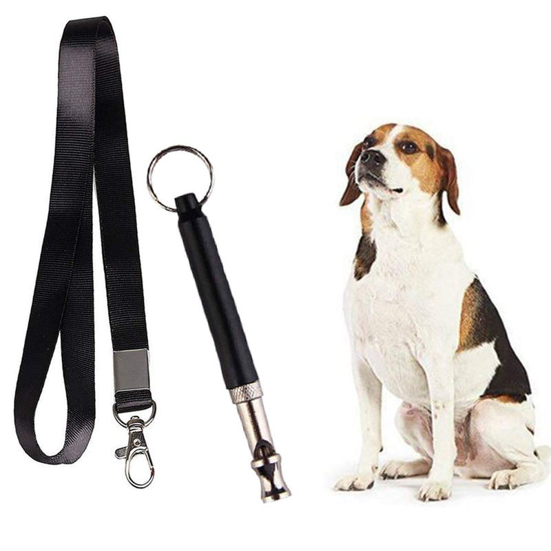 kissral 3Pcs Dog Whistle, Adjustable Professional Pitch Ultrasonic Dog Training Whistle with Lanyard for Dog Recall and Barking Control Black - PawsPlanet Australia