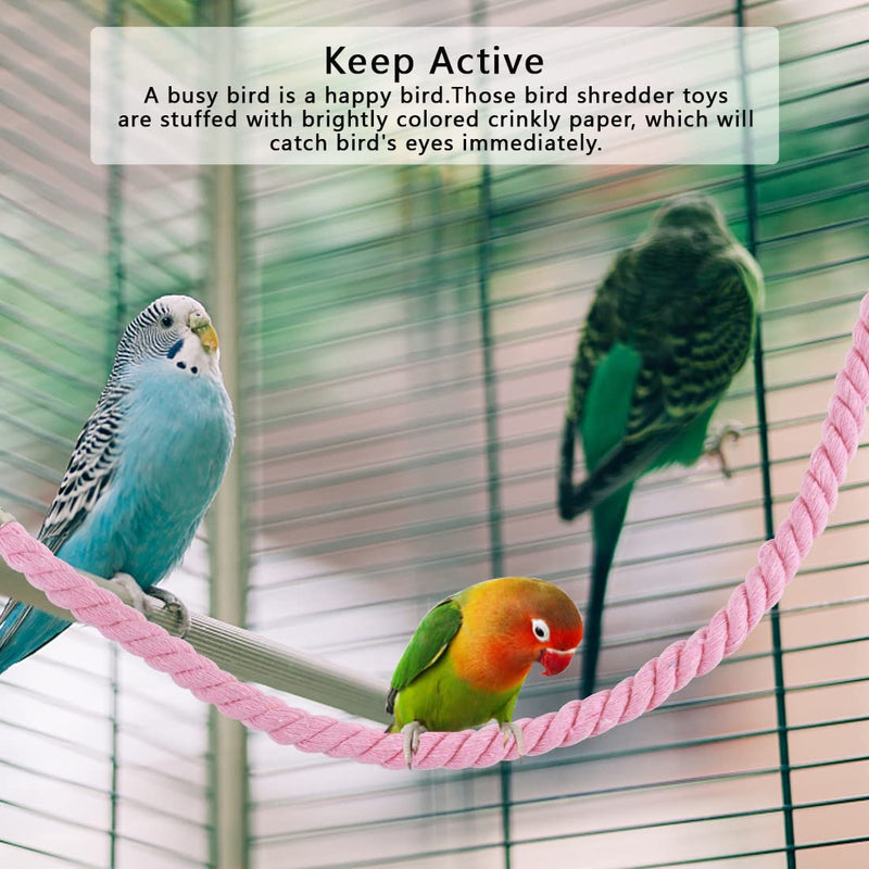 3 Pack Bird Swings Parakeet Activity Hanging Toys Parrot Toys Bird Perching Rope Bird Cage Accessories (Set-B) Set-B - PawsPlanet Australia