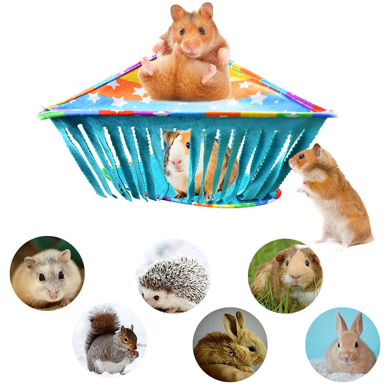 Guinea Pig Hideout - HOMEYA 2IN1 Corner Fleece Forest Hideaway Hammock & Reversible Sleeping Mat Bed for Hamster, Ferrets, Chinchillas, Rats, Bunny and Other Small Animals -House Toy Cage Accessories - PawsPlanet Australia