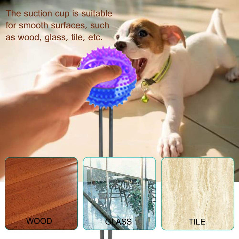 QPQEQTQ Upgrade Suction Cup Dog Toy Dog Chew Toys Interactive Dog Toys Dog Teeth Cleaning Toys Pet Molar Bite Toy Dog Squeaky Tug Toy for Dogs Non-Toxic & Durable Dog Toys Fit<80lb Dog B-Purple - PawsPlanet Australia