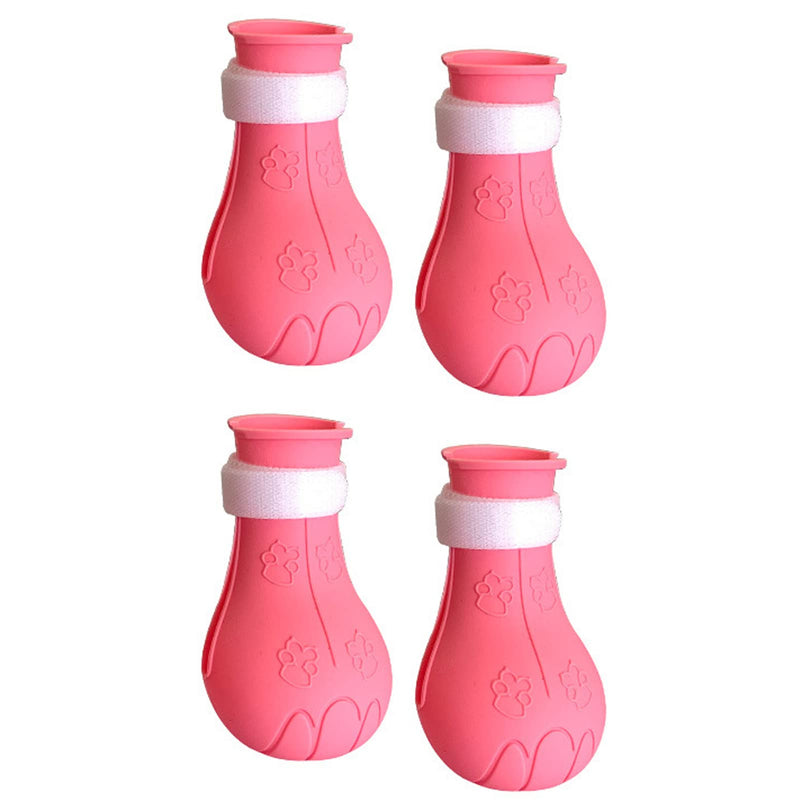 TITA-DONG Pack of 4 Silicone Anti-Scratch Cat Shoes, Anti-Off Shoes, Nail Gloves, Cat Boots Only for Cats, Silicone Pet Cat Paw Protector, Cat Feet, Claw Covers for (Pink) Pink - PawsPlanet Australia