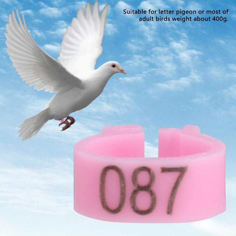 Hffheer Bird Leg Rings 8 mm Bird Leg Clip Rings Plastic Pigeon Leg Bands Numbered Leg Rings for Pigeon Parrot Chicks Duck (Pink) Pink - PawsPlanet Australia