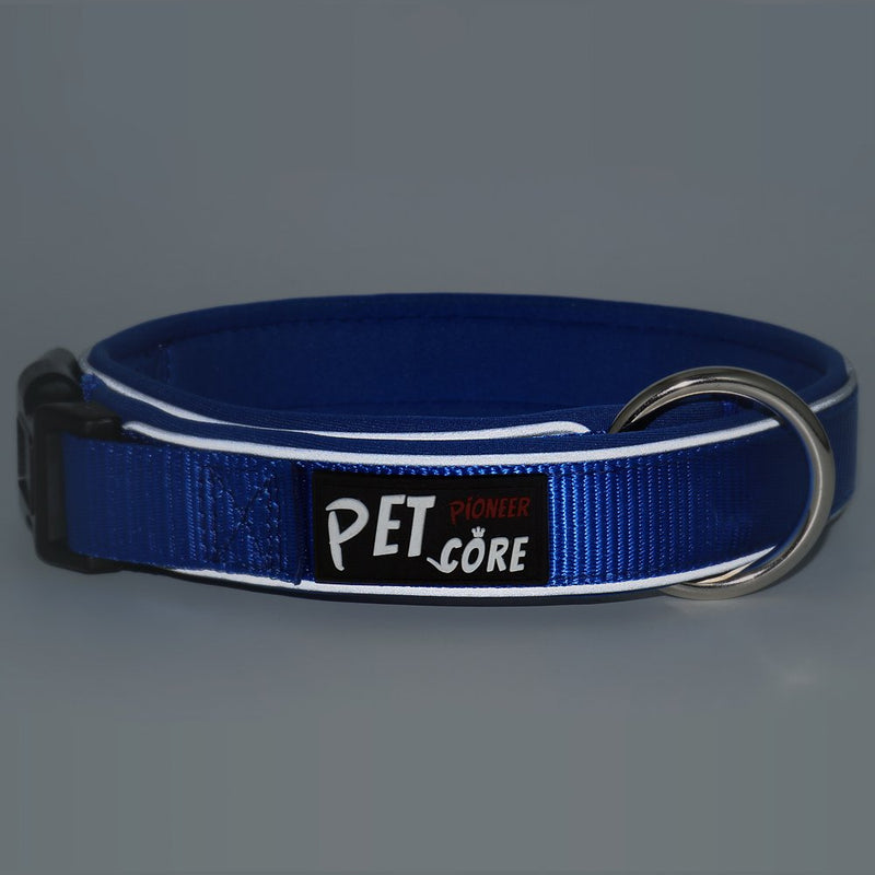 [Australia] - Pioneer Petcore Reflective Neoprene Padded Dog Collar,Running Dog Collar,Premium Quality Sports Collar,Soft and Comfortable for Active Dogs XL |23.6-27.5"×1.34" Blue 