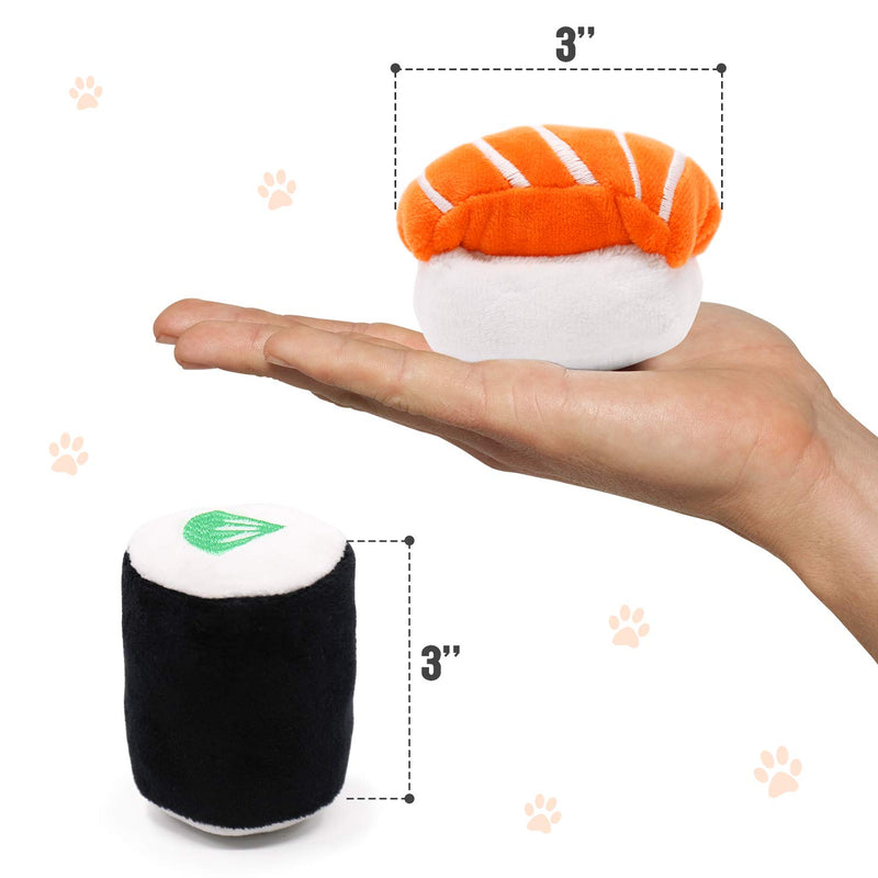 CiyvoLyeen 6 Pack Sushi Cat Toys with Catnip Sushi Roll Pillow Kitten Chew Bite Supplies Boredom Relief Fluffy Kitty Teeth Cleaning Chewing Cat Lovers Interactive Plush Gift - PawsPlanet Australia