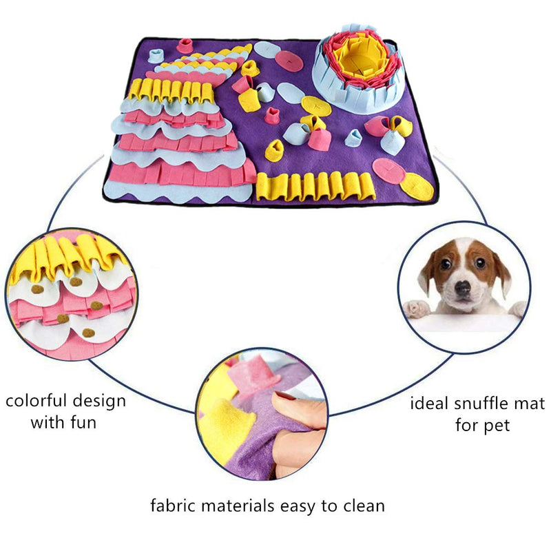 DQTYE Dog Snuffle Mat Pet Nose Work Training Pad Woven Feeding Rug Puppy Cat Interactive Puzzle Anti-slip Blanket Toys 70x50 cm - PawsPlanet Australia