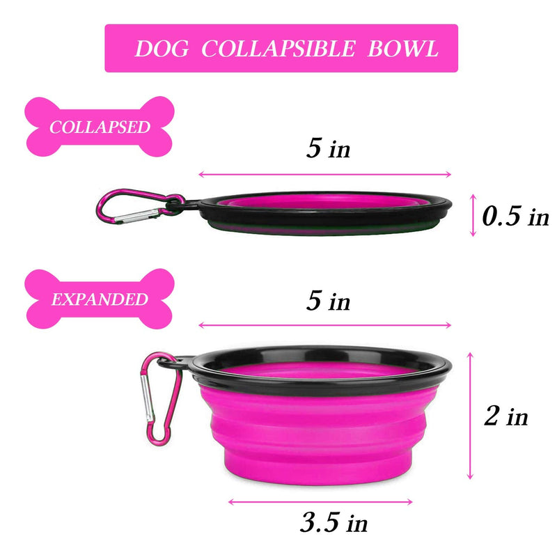 Generies OSTK Dog Training Kit, Dog Treat Pouch, Puppy Training Treat Pouch, Dog Collapsible Bowl, Dog Whistle, Dog Clicker, Ideal for Dog Walking, Dog Training, Puppy Training (Pink) - PawsPlanet Australia