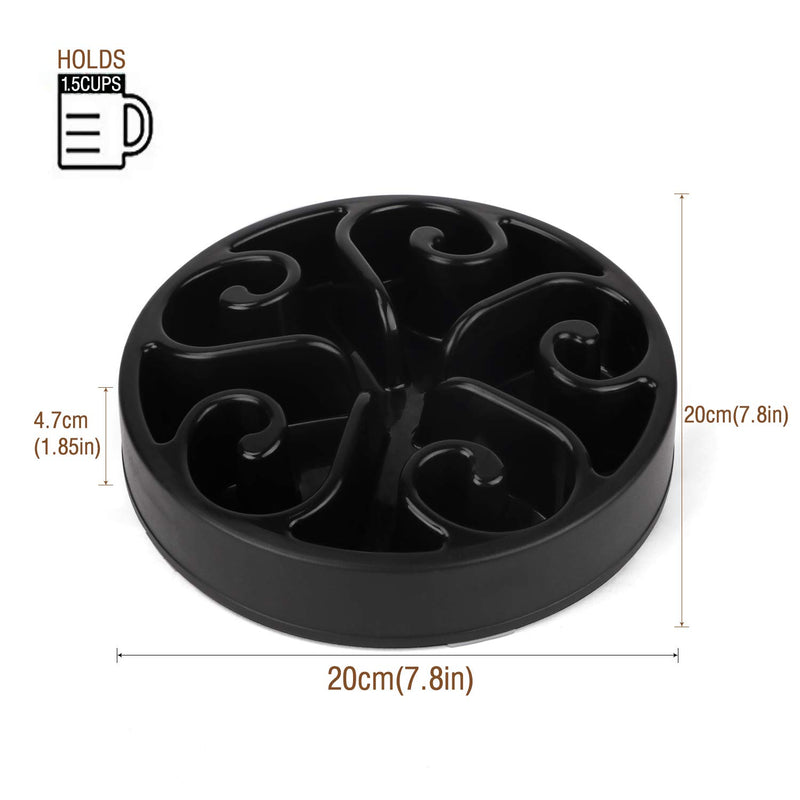 JASGOOD Slow Feeder Dog Bowl New Arriving Feeder for Fun Slow Feeding Interactive Bloat Stop Dog Bowls 1-Black - PawsPlanet Australia